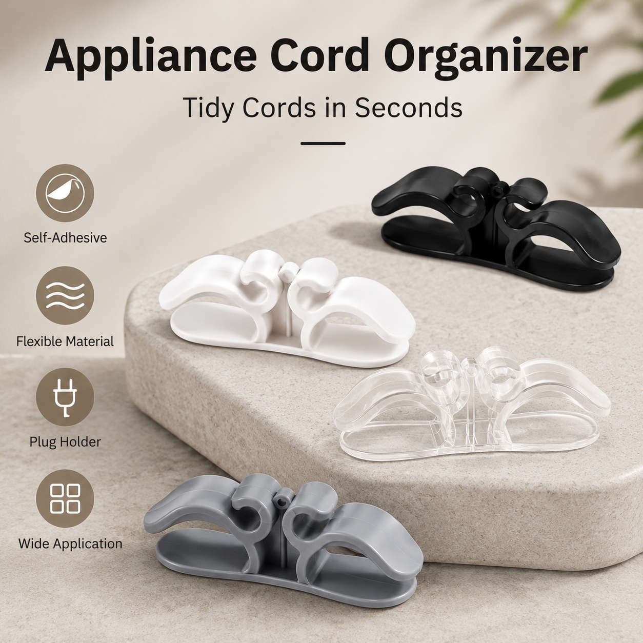 Self-Adhesive Cable Holder – Keep Cords Neat and Tangle-Free