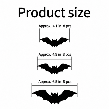 Halloween LED Light-Up Bats Decoration - 3D Black Bats for Wall & Ceiling - Perfect for Spooky Home Decor