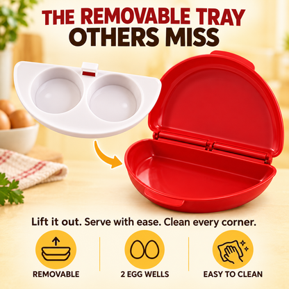 2-in-1 Microwave Egg Cooker with Removable Egg Tray