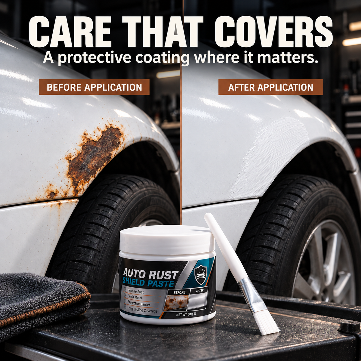 Car Metal Rust Protection Paste + Free Brush – 6 Color Options