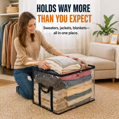 Large Heavy-Duty Thick Clear Storage Bag for Clothes, Moving & Storage