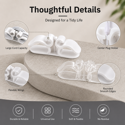 Self-Adhesive Cable Holder – Keep Cords Neat and Tangle-Free