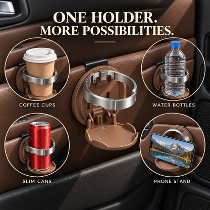 2-in-1 Foldable Car Cup Holder & Phone Stand