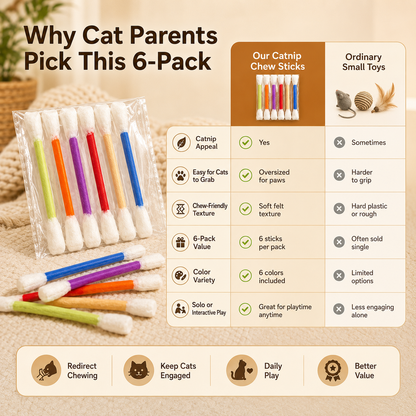 Oversized Catnip Chew Sticks for Cats – Soft Felt Interactive Cat Toys