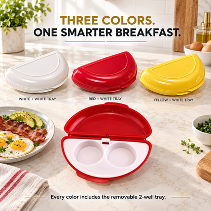 2-in-1 Microwave Egg Cooker with Removable Egg Tray