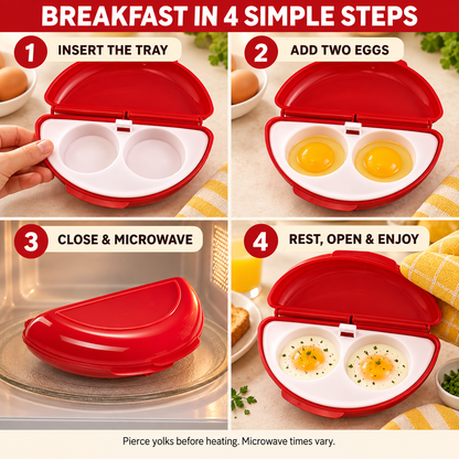 2-in-1 Microwave Egg Cooker with Removable Egg Tray