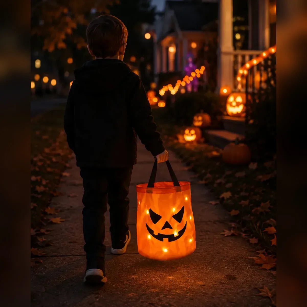 Light-Up Pumpkin Trick-or-Treat Bag