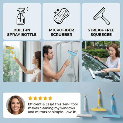 🔥Buy more save more🔥BrightSwipe 3 in 1 Window Squeegee Cleaner with Spray Bottle